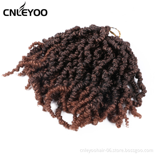 Brown Spring Senegalese Twist Crochet Hair 10 Inch Pre-twisted Spring Crochet Braids For Women